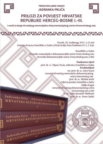 Predstavljanje knjige Jadranka Prlića "Prilozi za povijest Hrvatske Republike Herceg Bosne"